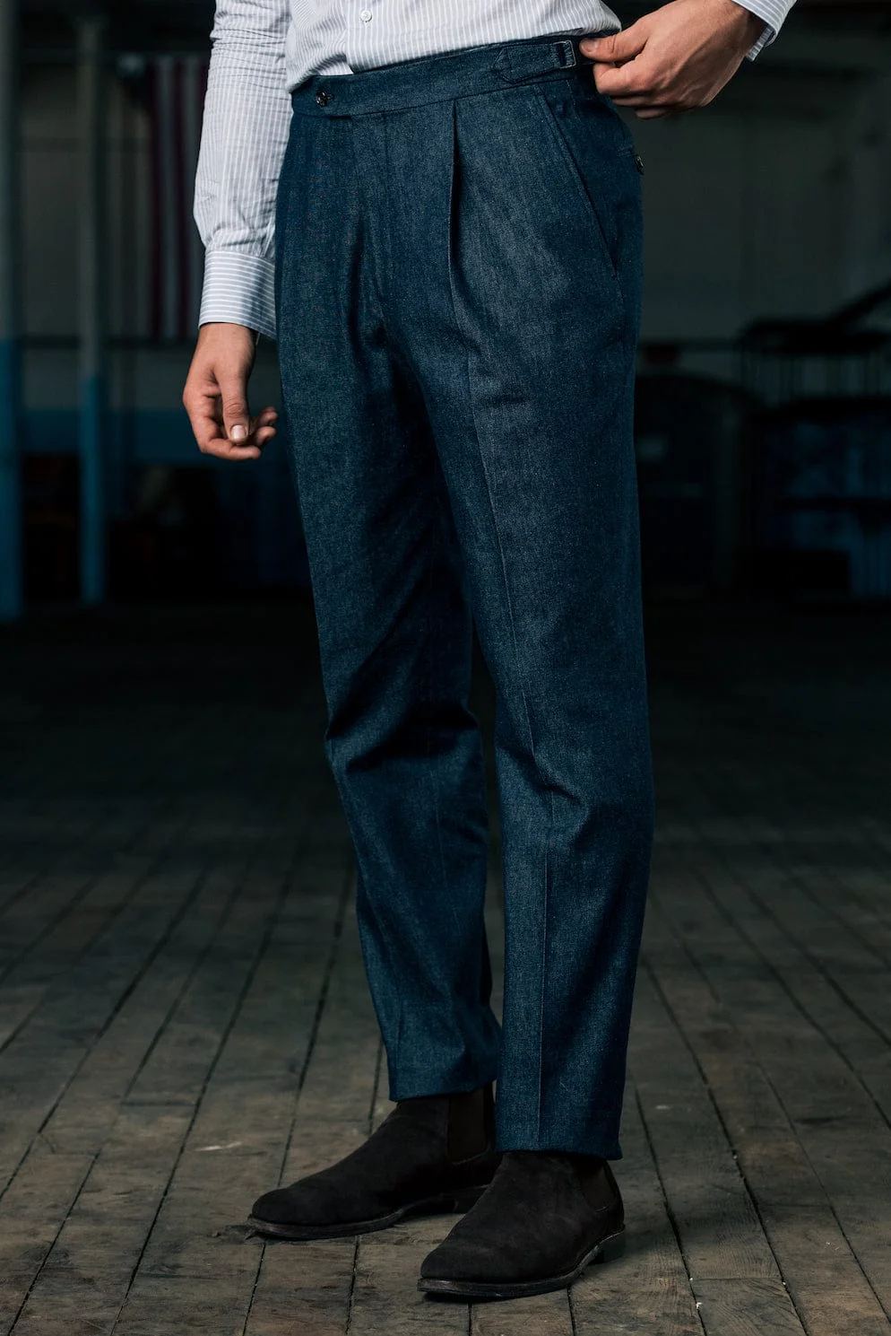 Stretch Denim & Cashmere Trouser - Image 11