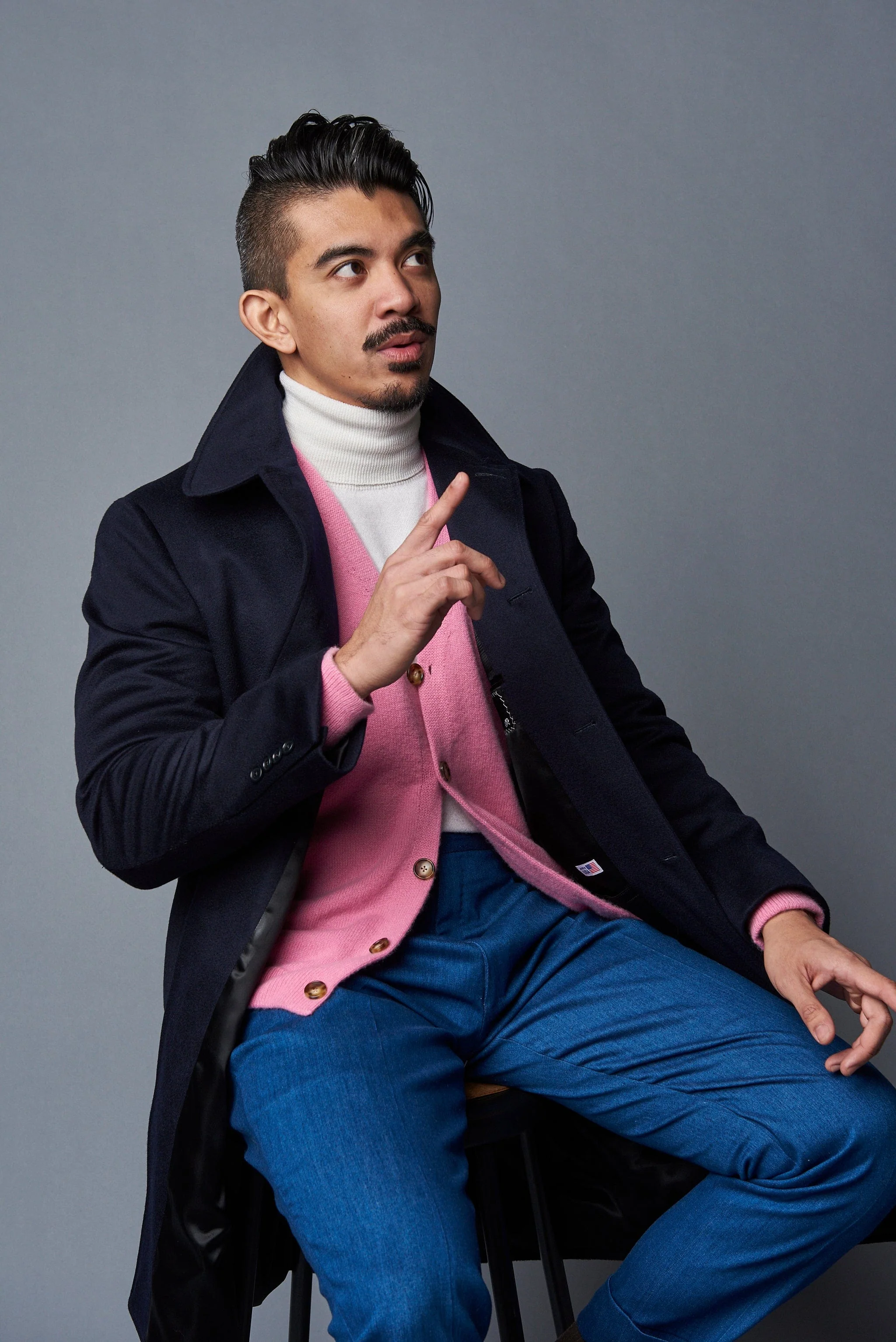 Stretch Denim & Cashmere Trouser - Image 3