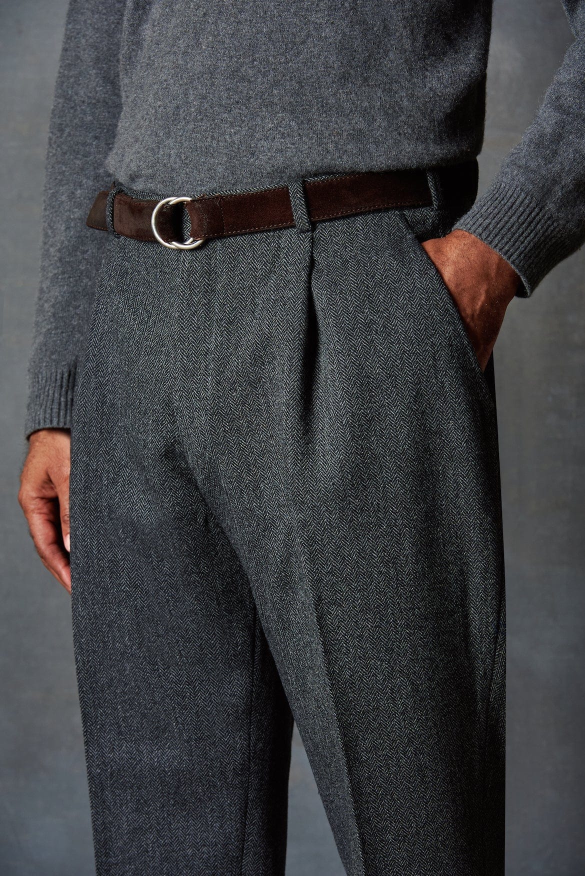 English Herringbone Tweed Trouser - Image 5