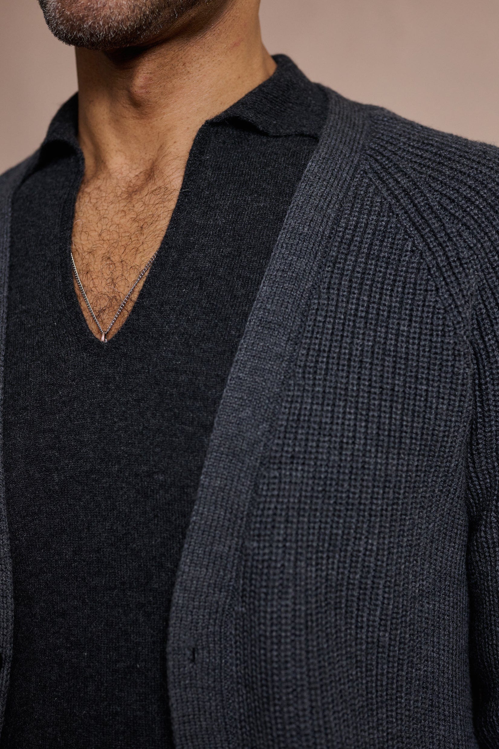 Crawford Ribbed Merino Cardigan - Image 3