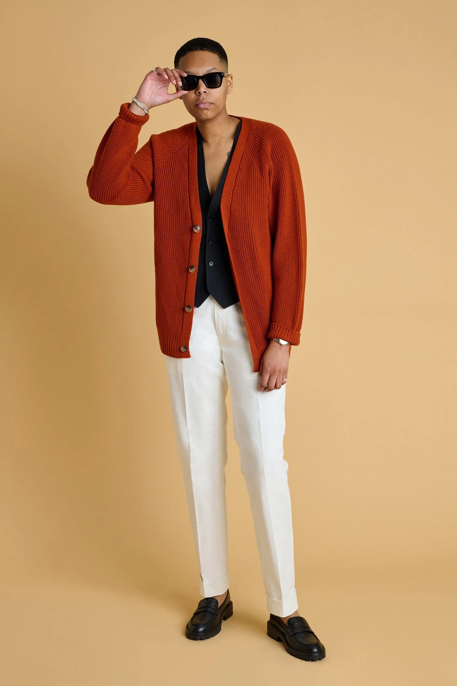 Crawford Ribbed Merino Cardigan - Image 6
