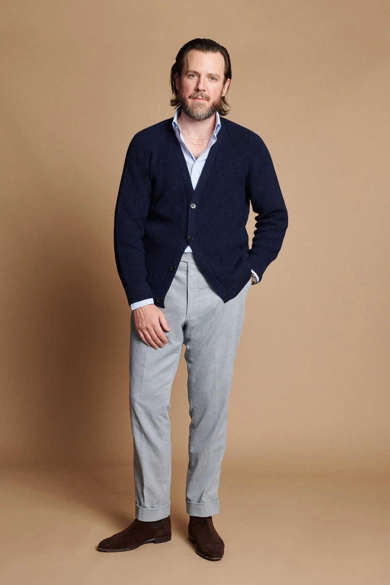 Crawford Ribbed Merino Cardigan - Image 7