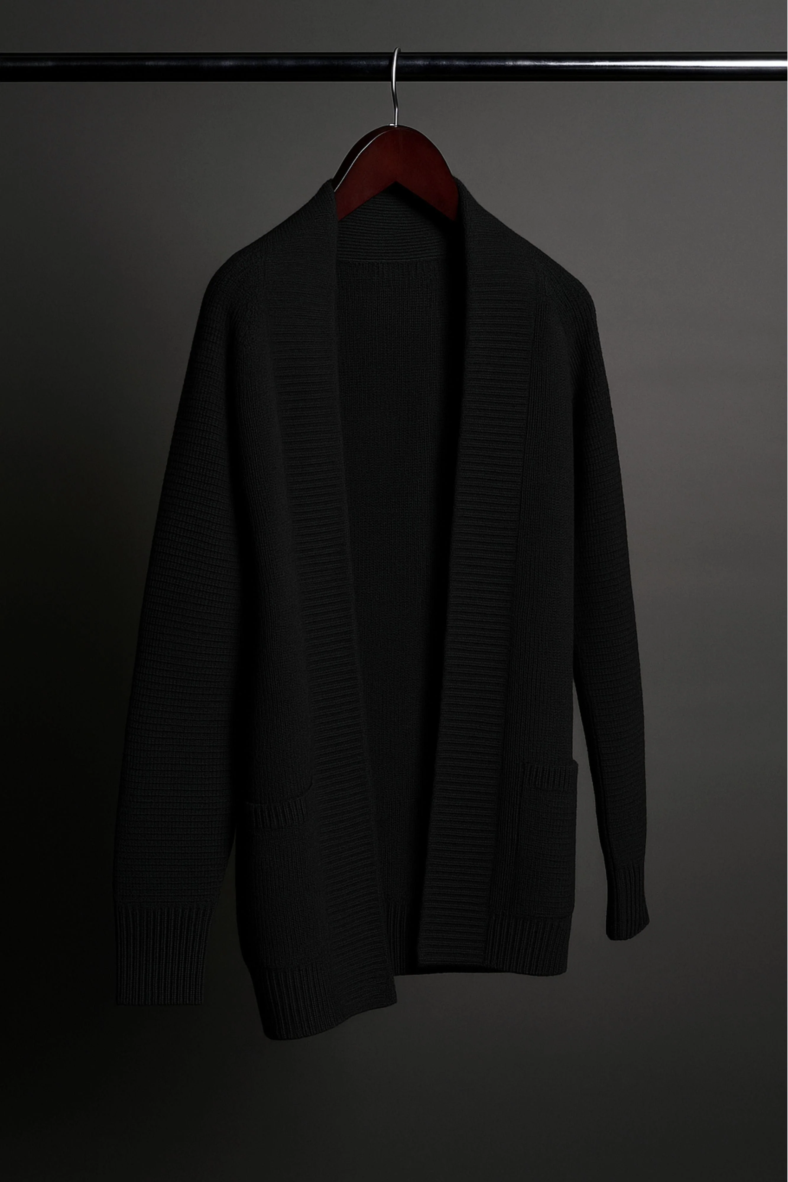 Leo Ribbed Merino Shawl Cardigan - Image 19