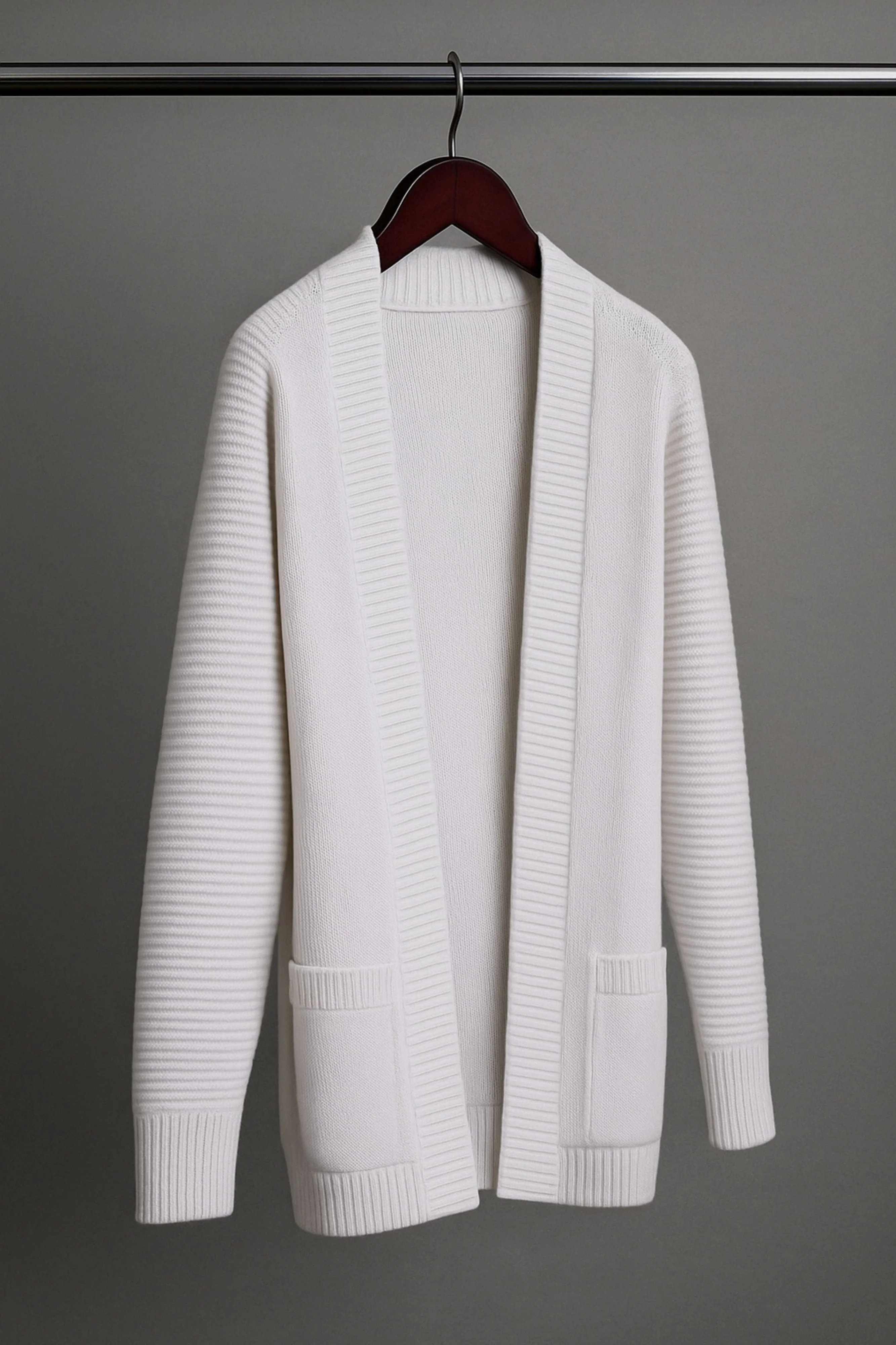 Leo Ribbed Merino Shawl Cardigan - Image 25