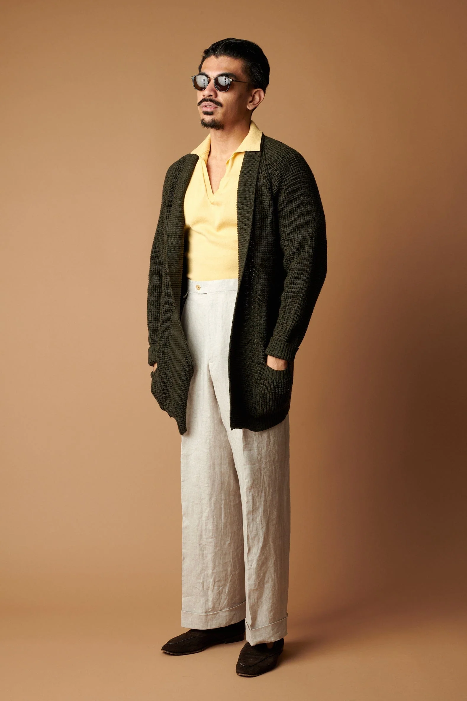 Leo Ribbed Merino Shawl Cardigan - Image 3