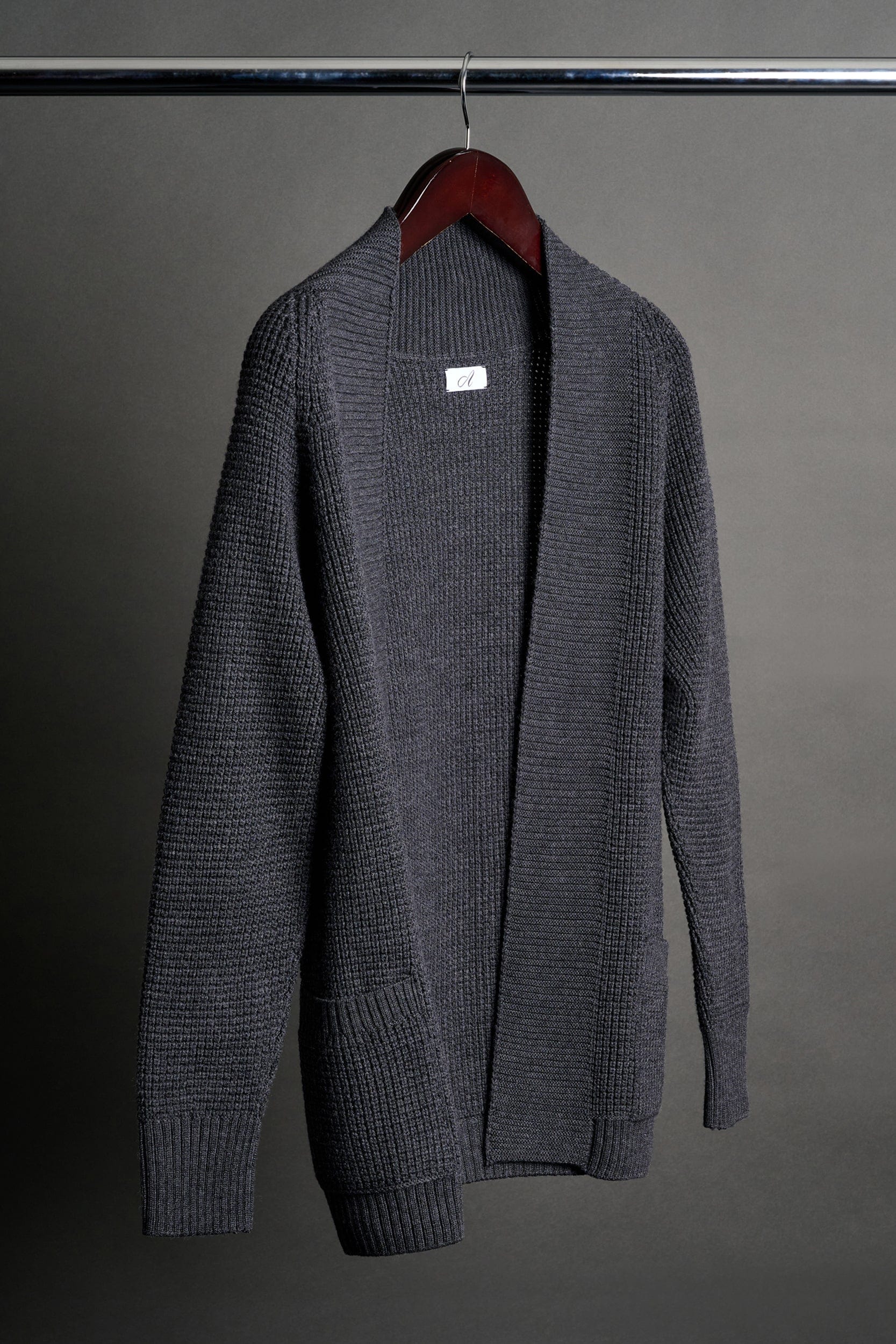 Leo Ribbed Merino Shawl Cardigan - Image 4