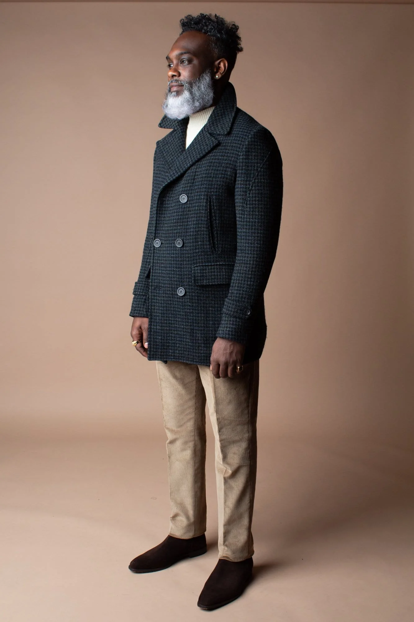 Houndstooth Tweed Coat - Image 24