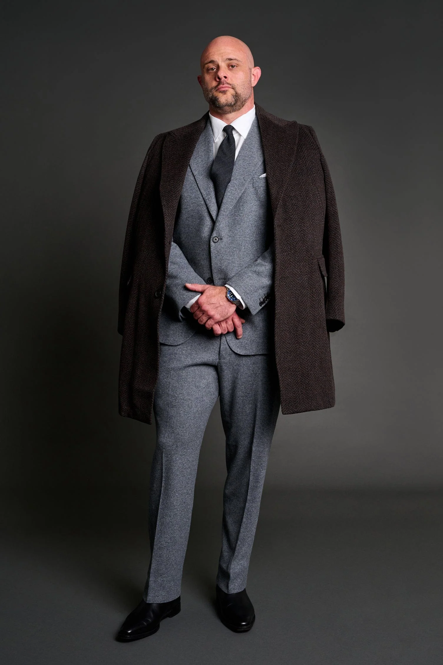 Herringbone Wool Blend Coat - Image 11