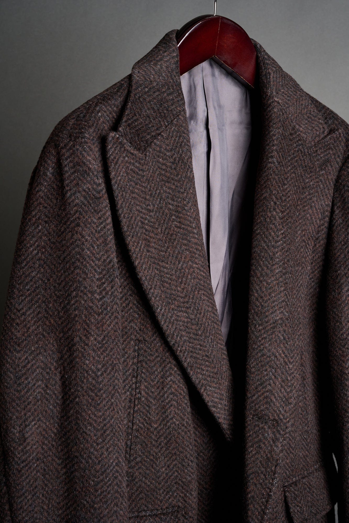 Herringbone Wool Blend Coat - Image 3