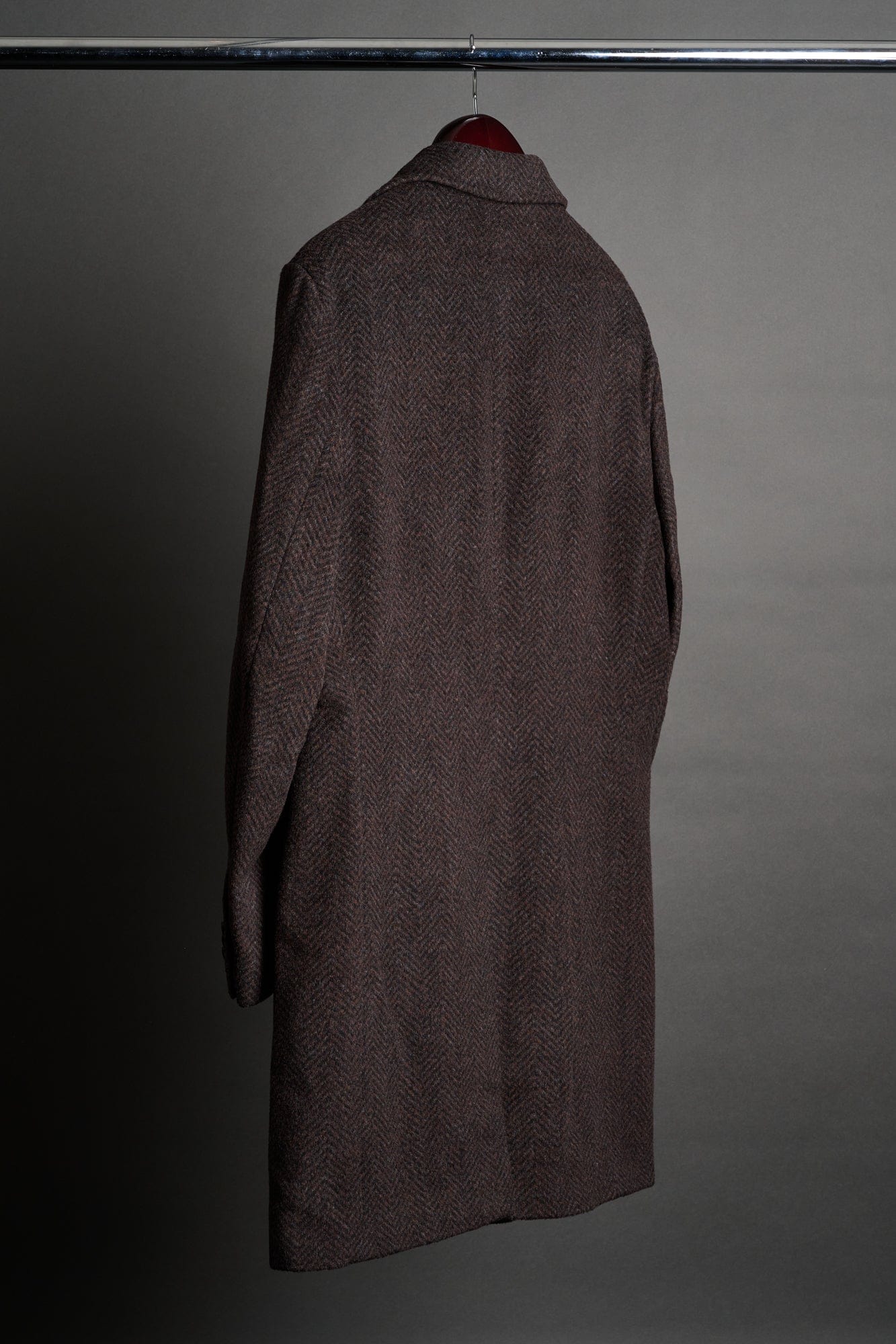 Herringbone Wool Blend Coat - Image 7