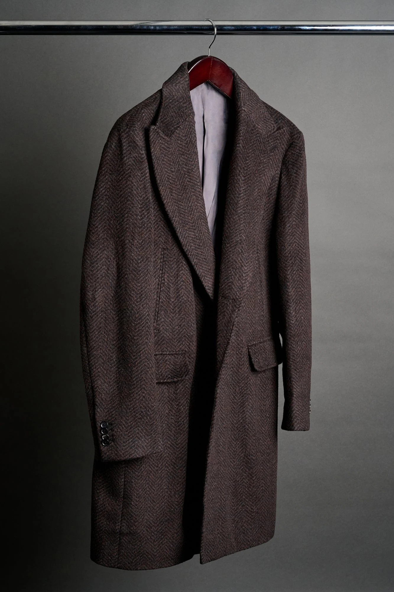 Herringbone Wool Blend Coat - Image 8