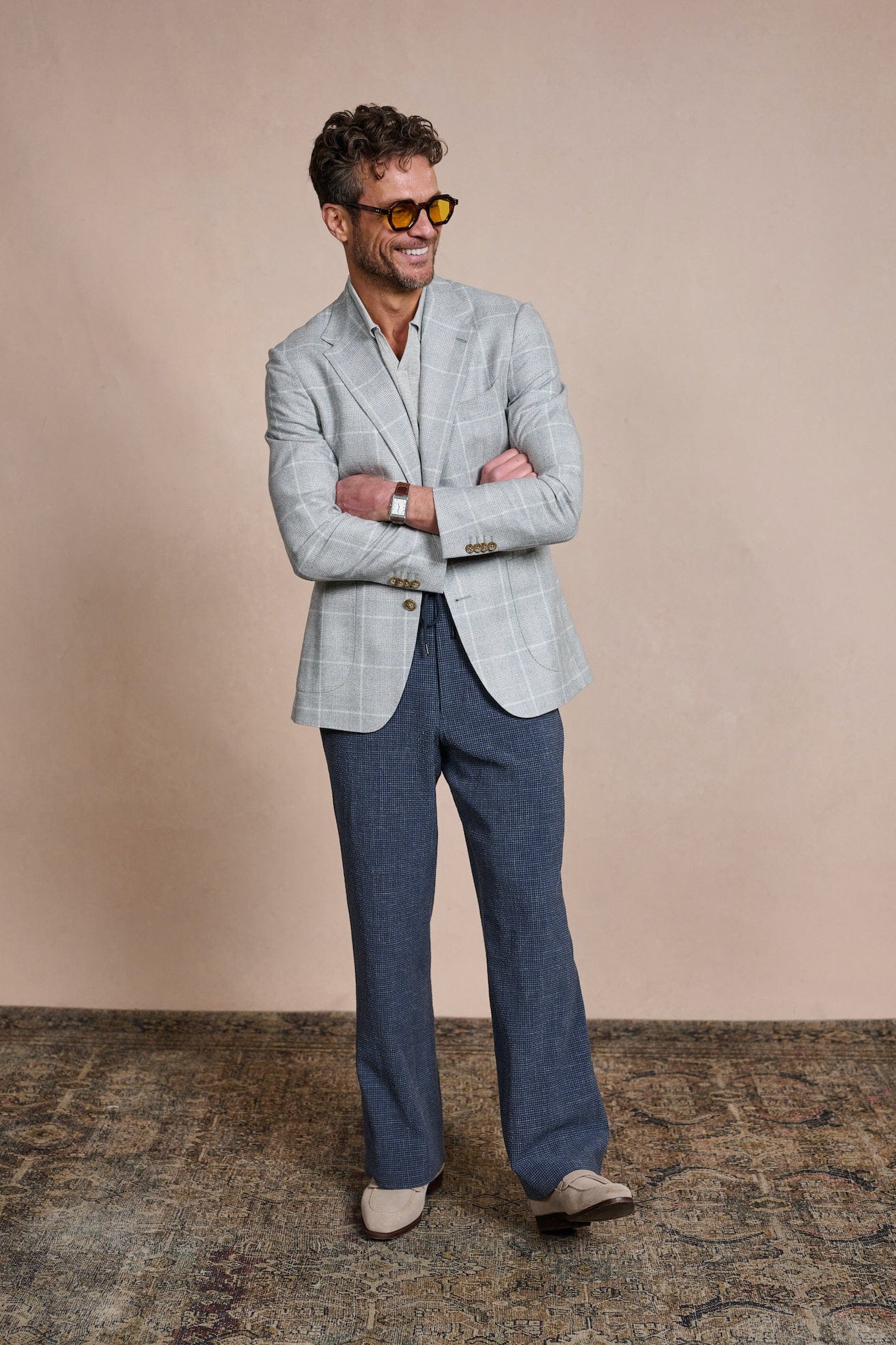 Triple-Blend Tonal Check Jacket - Image 4