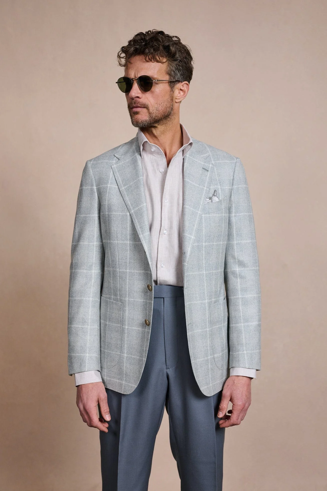 Triple-Blend Tonal Check Jacket - Image 5