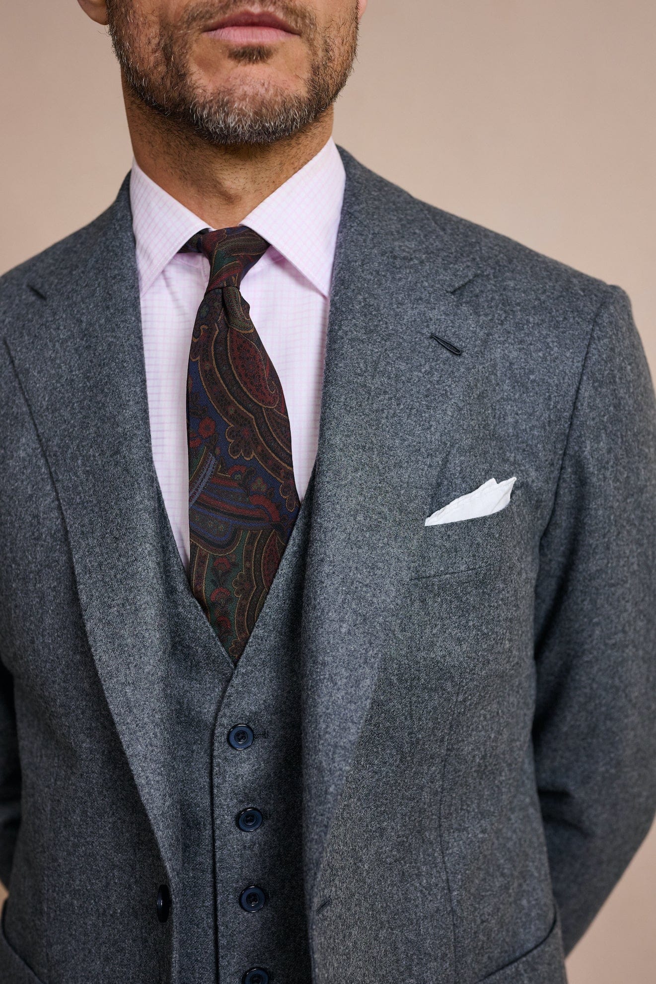 White Linen Pocket Square - Image 5