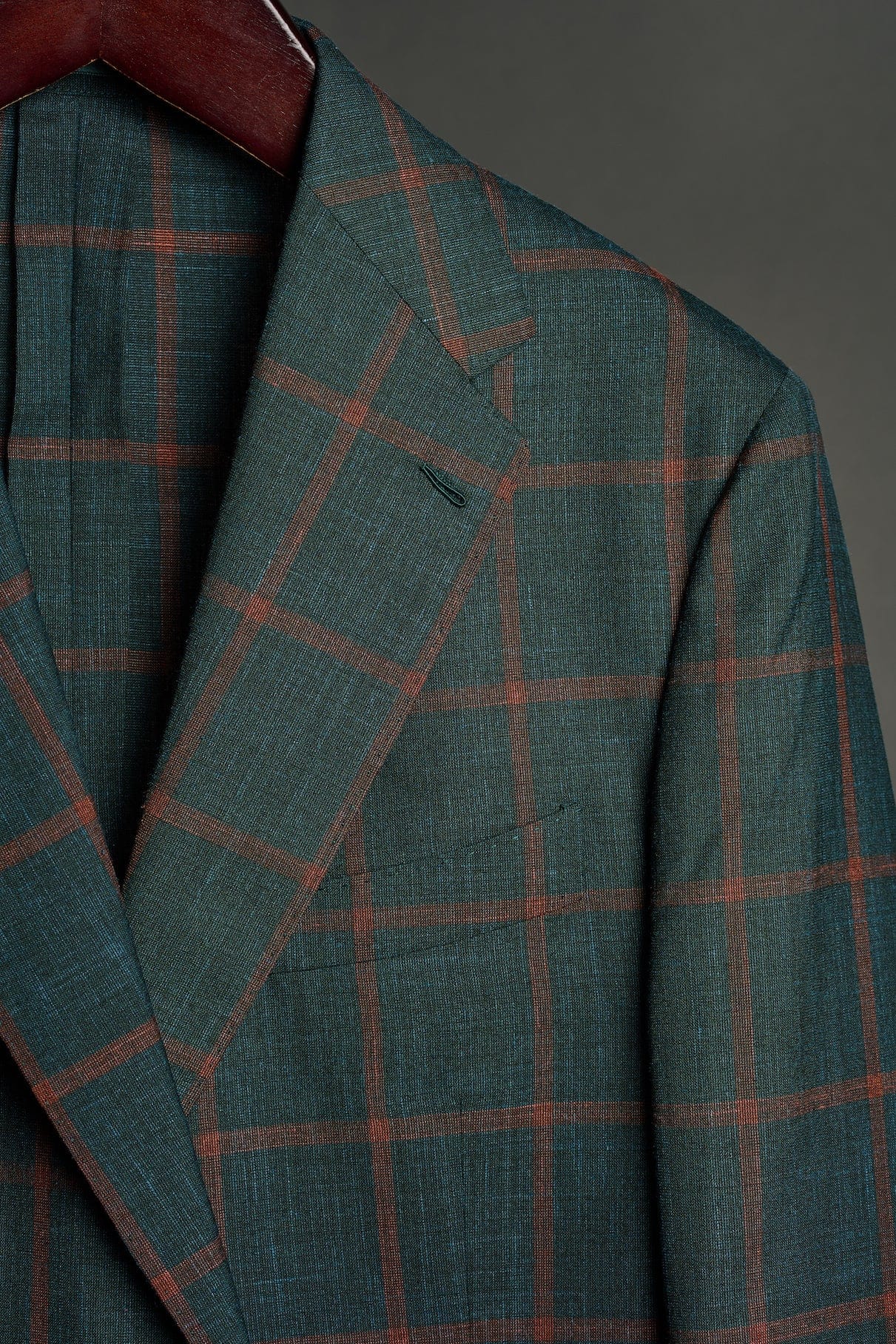 Wool, Silk & Linen Windowpane Jacket - Image 2