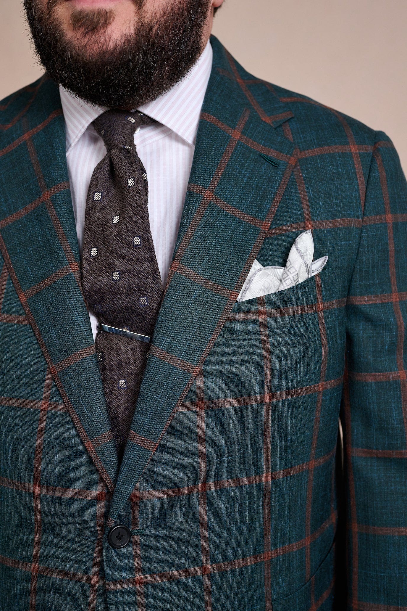 Wool, Silk & Linen Windowpane Jacket - Image 5
