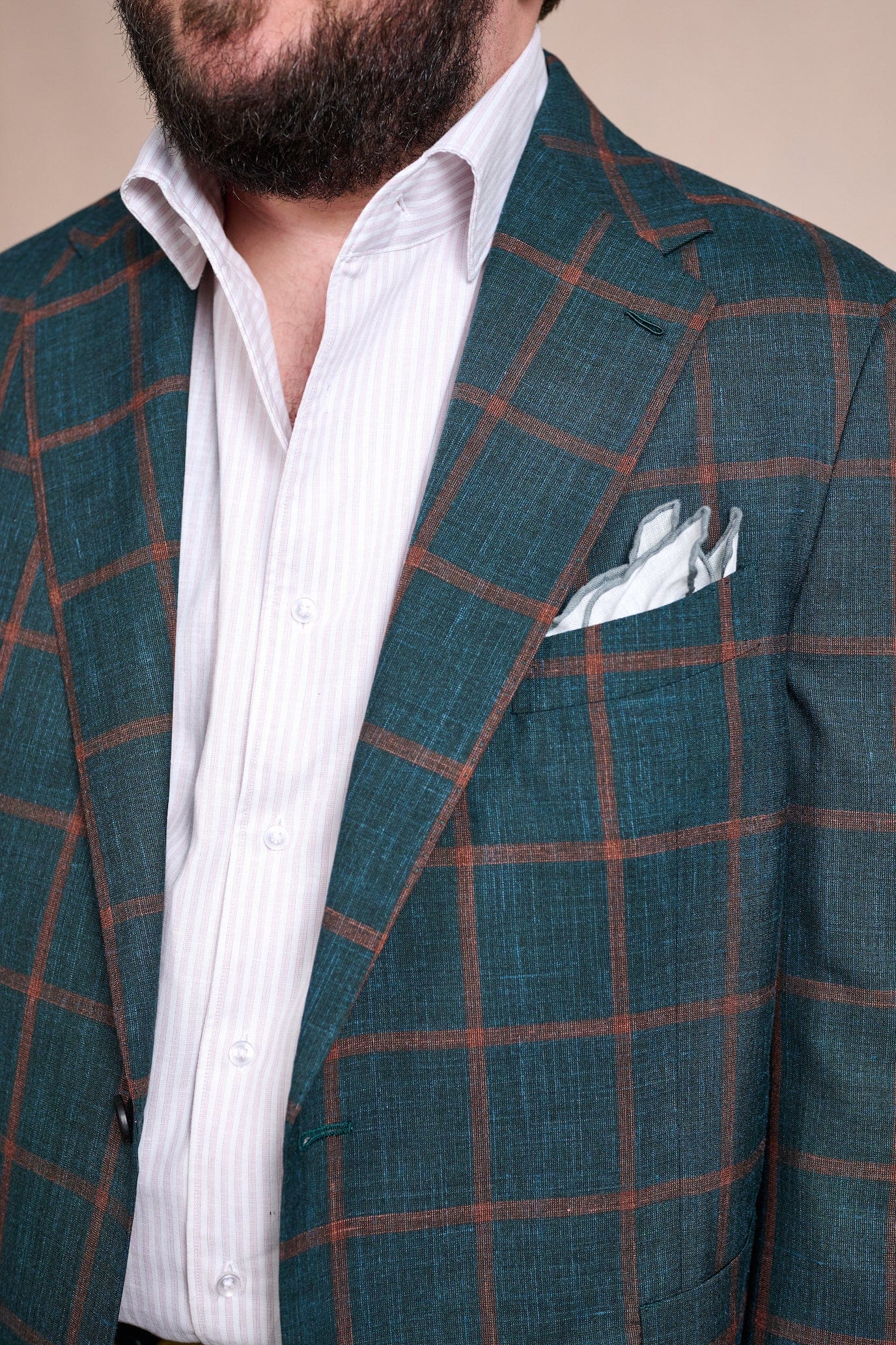 Wool, Silk & Linen Windowpane Jacket - Image 7